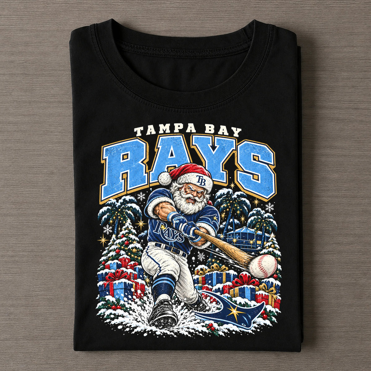 Vintage Tampa Bay Rays Christmas Baseball Tee