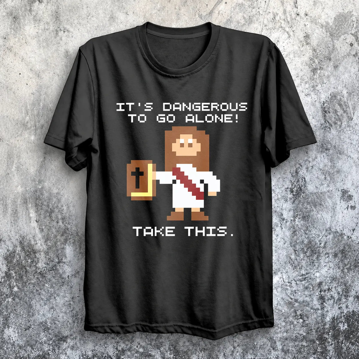 It's Dangerous To Go Alone Take This Bible Christian Gamer T-shirt