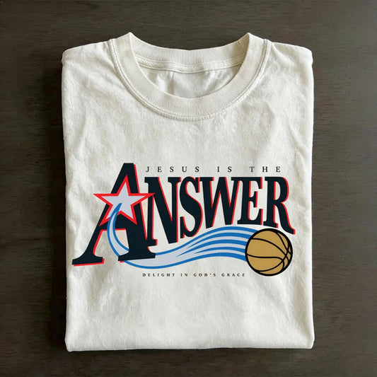 Jesus Is The Answer Christian Washed T-Shirt