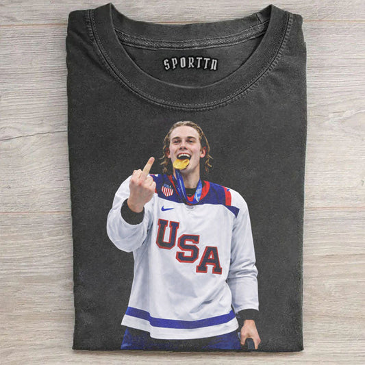 Jack Hughes Champion USA Tee